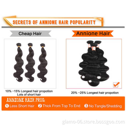 Annione Annie Brazilian Straight  Body Wave Deep Wave Curly Human Hair Bundles Virgin Human Hair Bundles  For Black Women